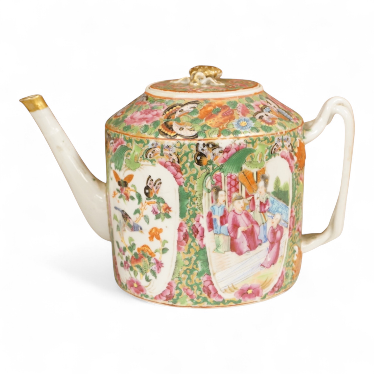 A Chinese famille rose teapot, c.1830, 14cm